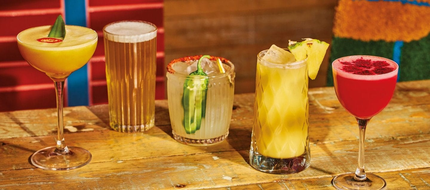 Five colourful and delicious non-alcoholic drinks that are served at our Mexican restaurants in London, Cardiff, Edinburgh and Brighton. Alcohol free spirits are used in our margarita mocktail and we have a zero alcohol beer too.