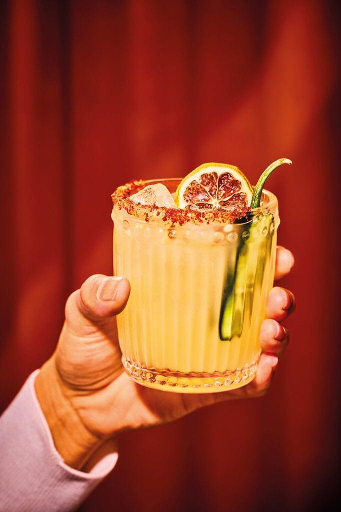 an alcohol free margarita made with zero alcohol spirit, lime, agave and chilli. A perfect alternative margarita, served in all our Mexican restaurants